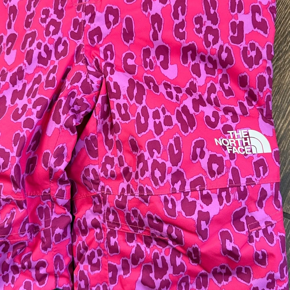 The North Face Toddlers’ Snowquest Pink Leopard Insulated Snow Bibs—4T - Picture 4 of 11